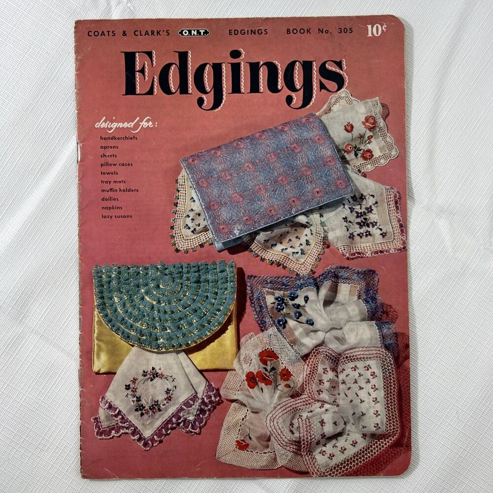 Crochet - Edgings - Coats and Clark's - VTG Booklet - Handkerchief Pillow Towel
